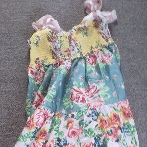 Tie shoulder floral maxi dress